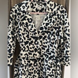 Print  Jacket button up and tie around waist